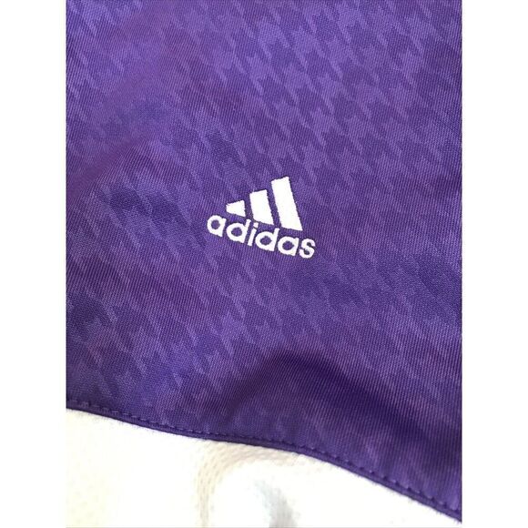 Adidas LOS ANGELES LAKERS PURPLE WHITE WARMUP CLIMALITE JACKET MEN M Full Zip - Picture 8 of 13